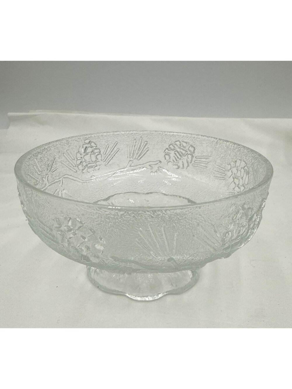Set Of 4 Tiara Indiana Glass Ponderosa Ponderosa Pine Bowl Pressed Clear Glass